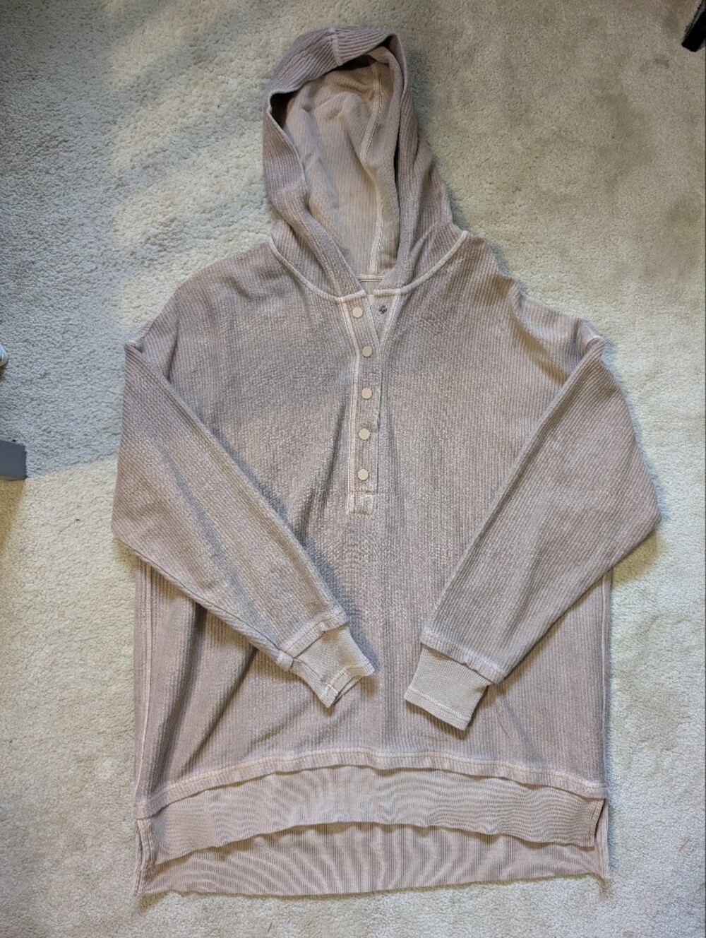 Aerie Hooded Waffle Knit Sweater